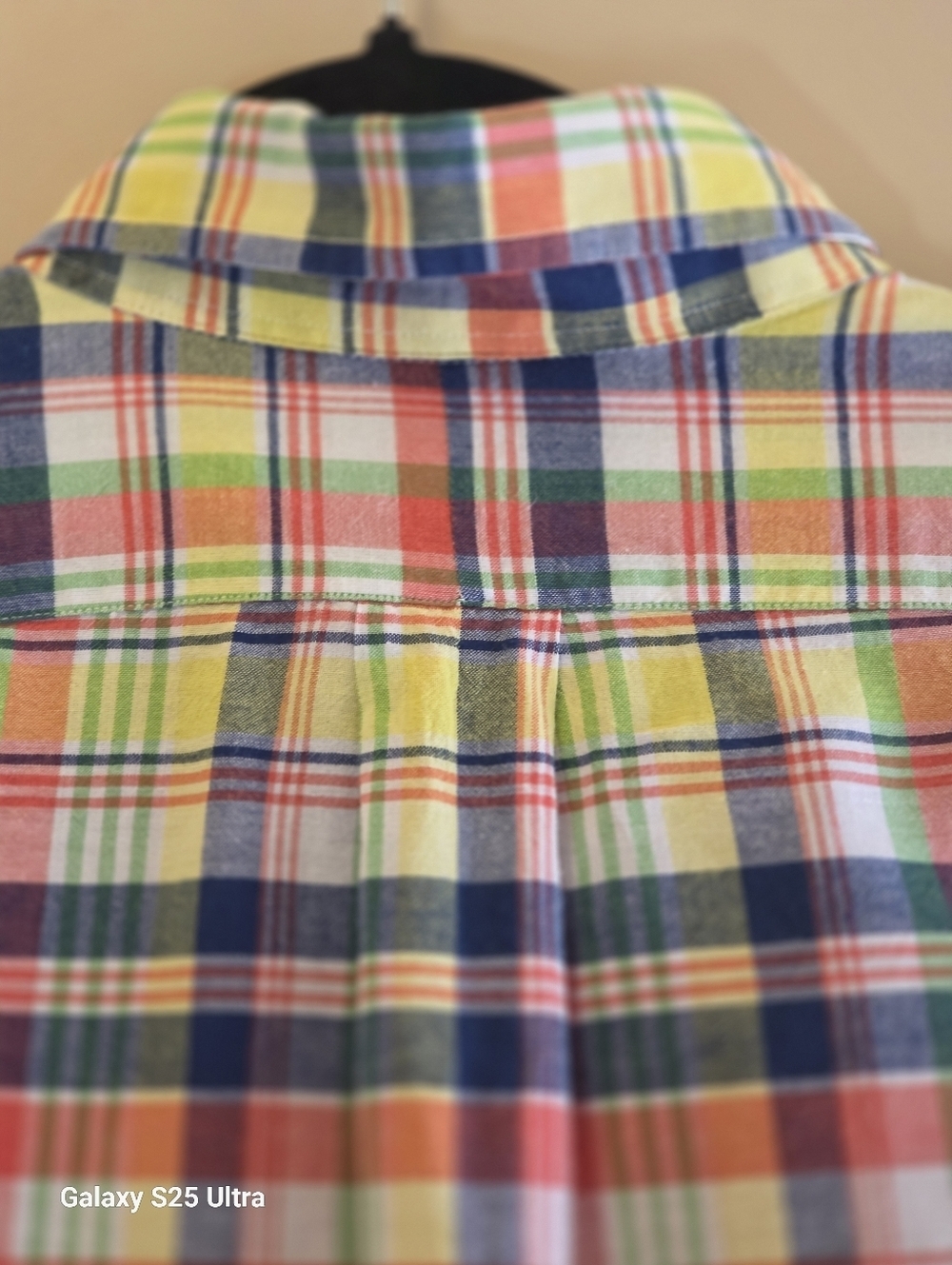 Vintage 90s Polo Ralph Lauren Blake Madras Plaid Cotton Shirt Large EUC - Picture 6 of 17